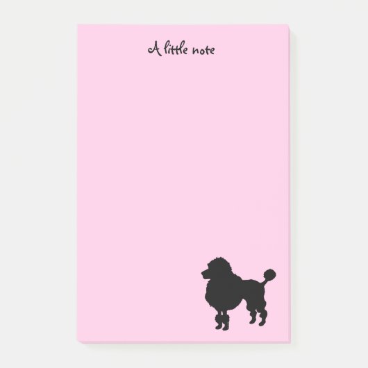 黒いプードル犬のシルエット ポストイット (正面)