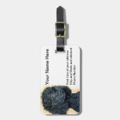 黒いプードル ラゲッジタグ (正面縦)