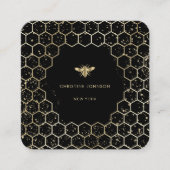 黒いヘキソンビーのロゴ スクエア名刺 (正面)