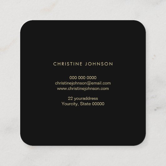 黒いヘキソンビーのロゴ スクエア名刺 (裏面)