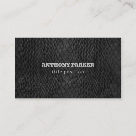 黒いヘビの皮の名刺 名刺 (正面)