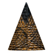 黒いヘビの肌のテクスチャをクローズアップ パーティーハット (裏面)