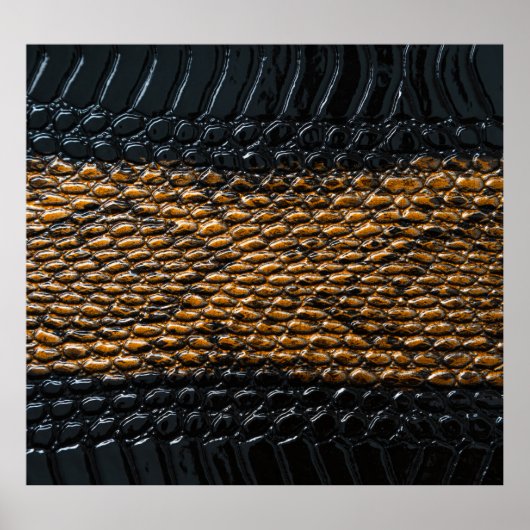 黒いヘビの肌のテクスチャをクローズアップ ポスター (正面)