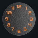 黒いヘビ革 ラージ壁時計<br><div class="desc">黒いヘビの皮の大きな時計</div>