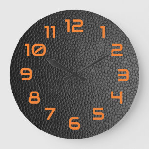 黒いヘビ革 ラージ壁時計