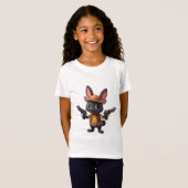 黒いベビーカウボーイバニーのTシャツ Tシャツ (正面フル)
