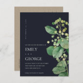 黒いベリーの葉の緑の日を保存 案内ポストカード (正面/裏面)