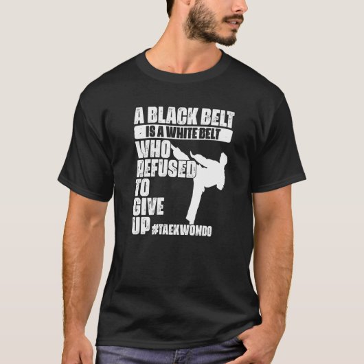 黒いベルトは白いベルトで、それを断与える Tシャツ (正面)