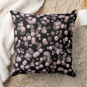 黒いベルフにピンクと白の真珠の散乱 クッション (ブランケット)