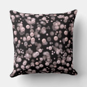 黒いベルフにピンクと白の真珠の散乱 クッション (裏面)