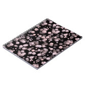 黒いベルフにピンクと白の真珠の散乱 ノートブック (左側)