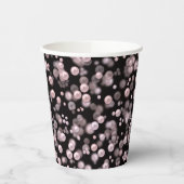 黒いベルフにピンクと白の真珠の散乱 紙コップ (左)