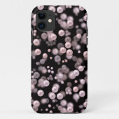 黒いベルフにピンクと白の真珠の散乱 Case-Mate iPhoneケース (裏面)
