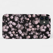 黒いベルフにピンクと白の真珠の散乱 Case-Mate iPhoneケース (裏面(横))