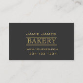 黒いベーカリーのモダンな専門のシンプルなビジネス 名刺 (裏面)