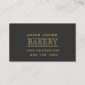 黒いベーカリーのモダンな専門のシンプルなビジネス 名刺 (裏面)