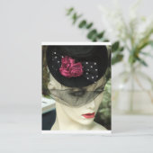 黒いベールを被った女性 ポストカード (スタンド正面)