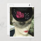 黒いベールを被った女性 ポストカード (正面/裏面)