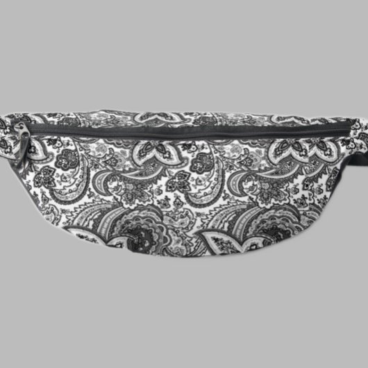 黒いペイズリーパターン ファニーパック