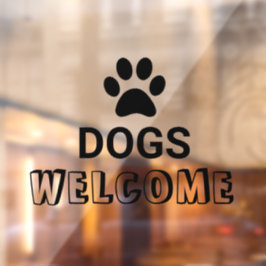 黒いペットの足跡 犬歓迎 ウィンドウサイン