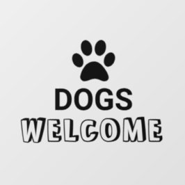 黒いペットの足跡 犬歓迎 ウィンドウサイン