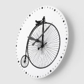 黒いペニーのfarthingのヴィンテージのバイク ラージ壁時計 (傾斜)