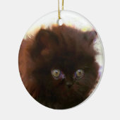 黒いペルシャの子ネコのオーナメント セラミックオーナメント (左)