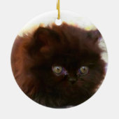 黒いペルシャの子ネコのオーナメント セラミックオーナメント (裏面)