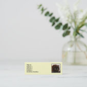 黒いペルシャの子ネコの細い名刺 スキニー名刺 (スタンド正面)