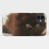 黒いペルシャの子ネコ Case-Mate iPhoneケース (裏面(横))