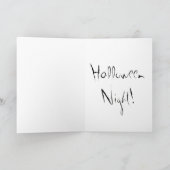 黒いペルシャ猫とくもの巣ハロウィーンカード カード (内部)