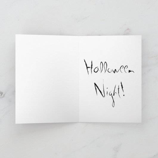 黒いペルシャ猫とくもの巣ハロウィーンカード カード (内部)