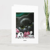 黒いペルシャ猫とイースターバニーカード シーズンカード (裏面)