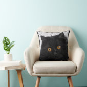 黒いペルシャ猫の顔 クッション (椅子)