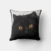 黒いペルシャ猫の顔 クッション (裏面)
