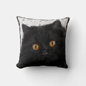 黒いペルシャ猫の顔 クッション (正面)