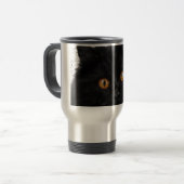黒いペルシャ猫の顔 トラベルマグ (正面左)