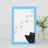 黒いペルシャ猫オレンジの目印刷文房具 便箋 (スタンド正面)
