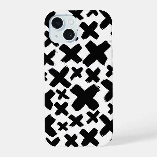 黒いペンキの飛沫模様 iPhone 15ケース (裏面)