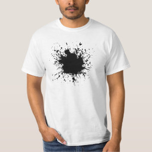 黒いペンキの(ばちゃばちゃ)跳ねるのティー Tシャツ