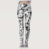 黒いペンキの(ばちゃばちゃ)跳ねるのレギンス レギンス (正面)