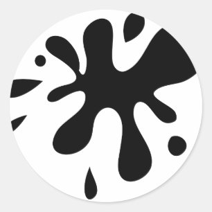 黒いペンキSplat ラウンドシール