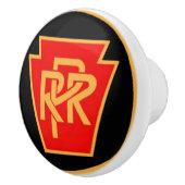 黒いペンシルバニアの鉄道ロゴ+金ゴールドの陶磁器のノブ セラミックノブ (右)