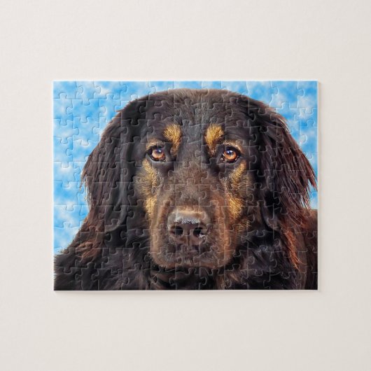 黒いホヴァワルト犬 ジグソーパズル (横)