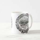 黒いボストンシールのヴィンテージ都市 コーヒーマグカップ (正面右)