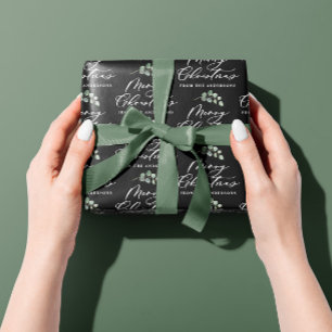 黒いボタニッエレガントクモダンファミリーのギフトラップ 薄葉紙