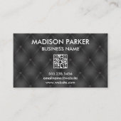 黒いボタンの塗り上げ背景 | QRラベル 名刺 (正面)