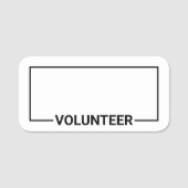 黒いボランティ空白のア名タグ 名札 (正面)