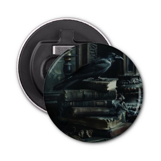 黒いボロボロの古い本とレイヴン 栓抜き (正面)