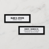 黒いボーダーが付いている細く白い名刺 スキニー名刺 (正面/裏面)